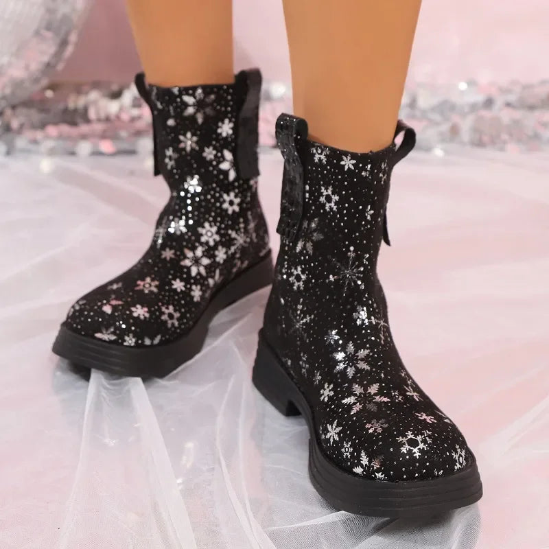 Shoes Female Winter Latest Designer ’s Boots and Versatile Punk Goth Shoes Botas Altas Plataforma Mujer