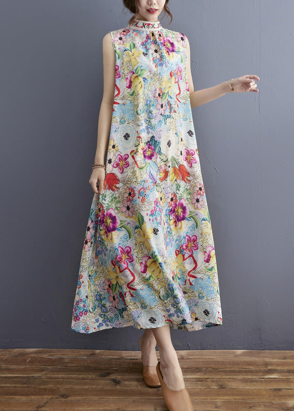 Turtleneck Print Holiday Maxi Dresses Summer Ac2009