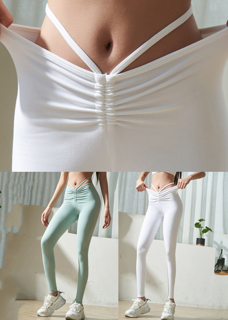 Running Yoga Capri Waist White High Pants