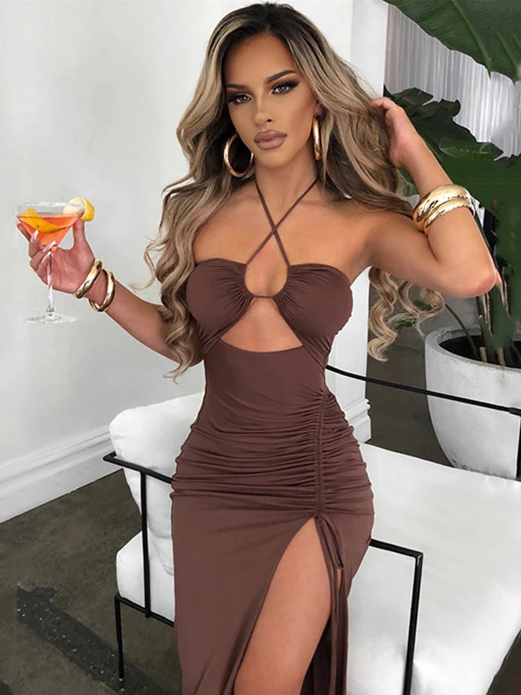 Clothes Summer Spicy High Hanging Chest Midi Dresses
