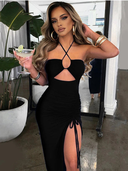 Clothes Summer Spicy High Hanging Chest Midi Dresses