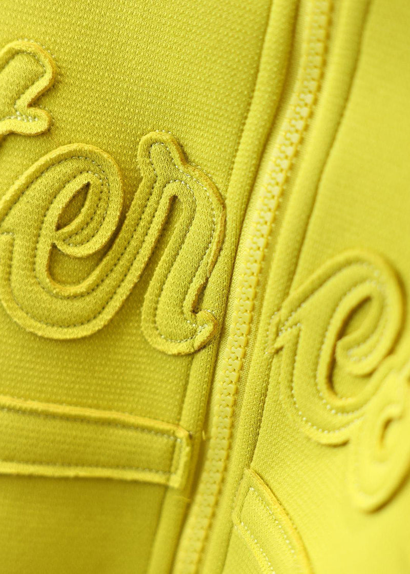 Yellow Stand Collar Graphic Patch Patchwork Coat Spring Ty023