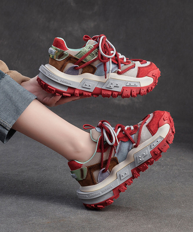 Yellow Suede Breathable Mesh Splicing Flat Feet Shoes Dd1018