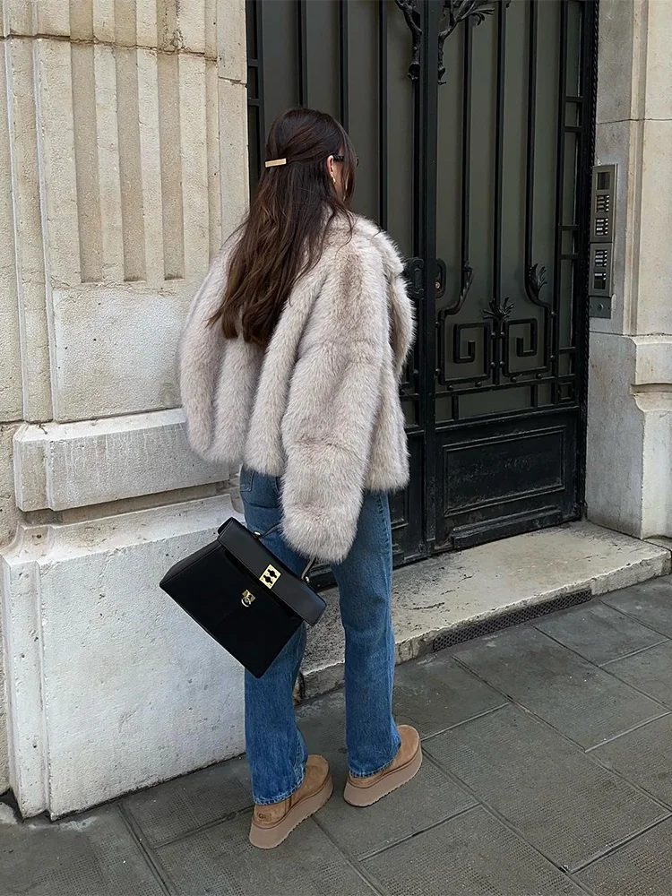 Faux Winter New Thick Warm Lapel Fluffy Coat