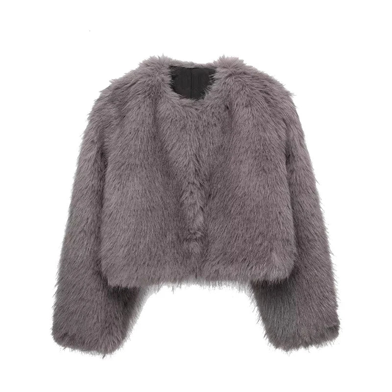Faux Winter New Thick Warm Lapel Fluffy Coat