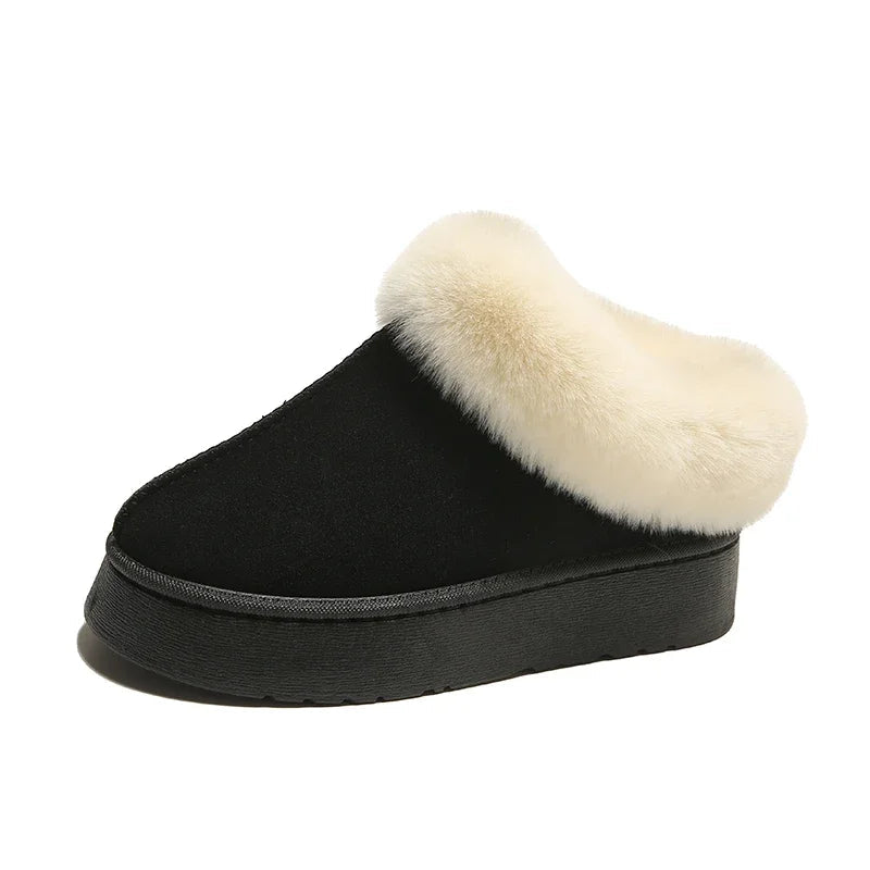 Faux Fur Winter Boots for Non Slip Snow Boots Plush Warm Short Boot Comfortable Warm Platform Shoes
