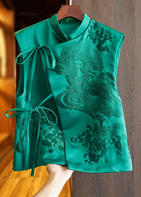 Lace Up Silk Waistcoat Sleeveless