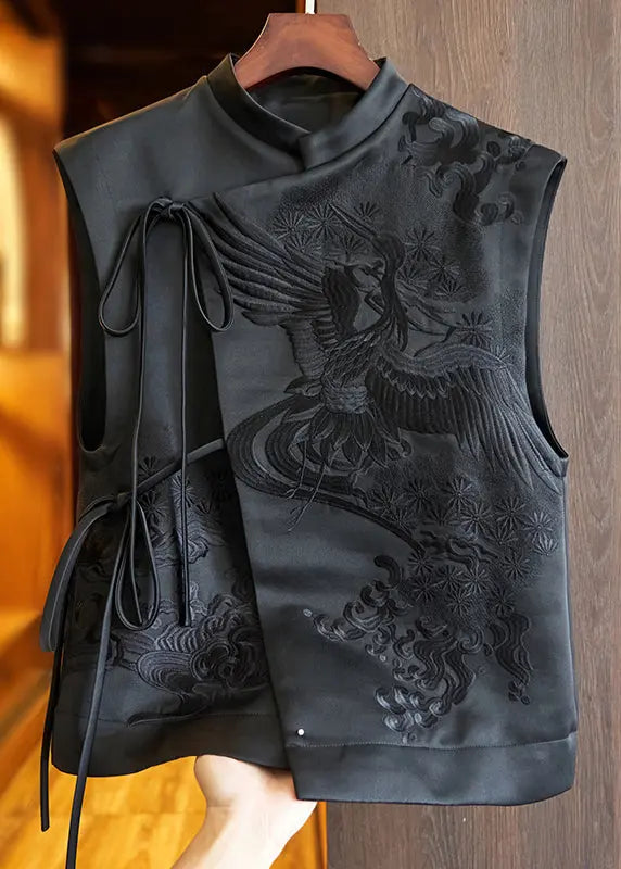 Lace Up Silk Waistcoat Sleeveless
