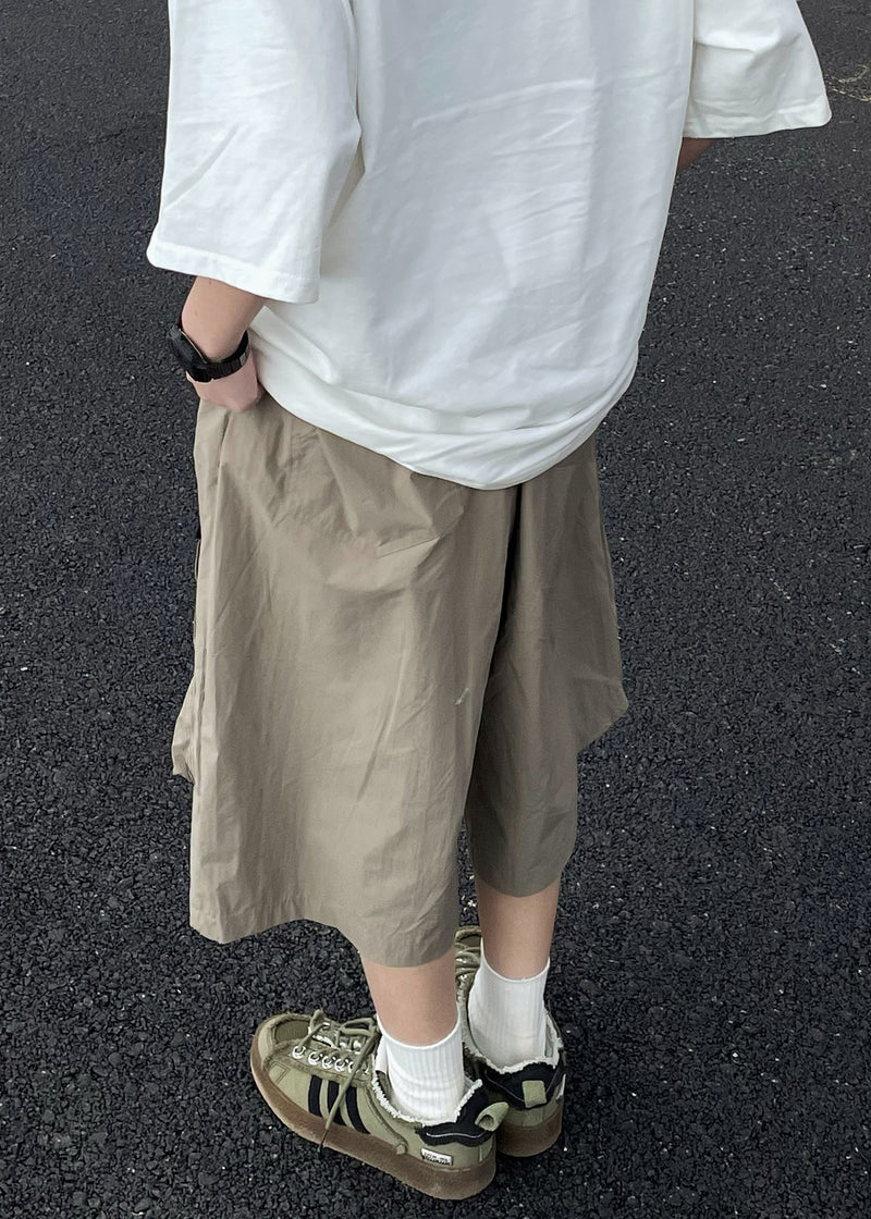 Fine Khaki High Waist Patchwork Straight Pants Yt028