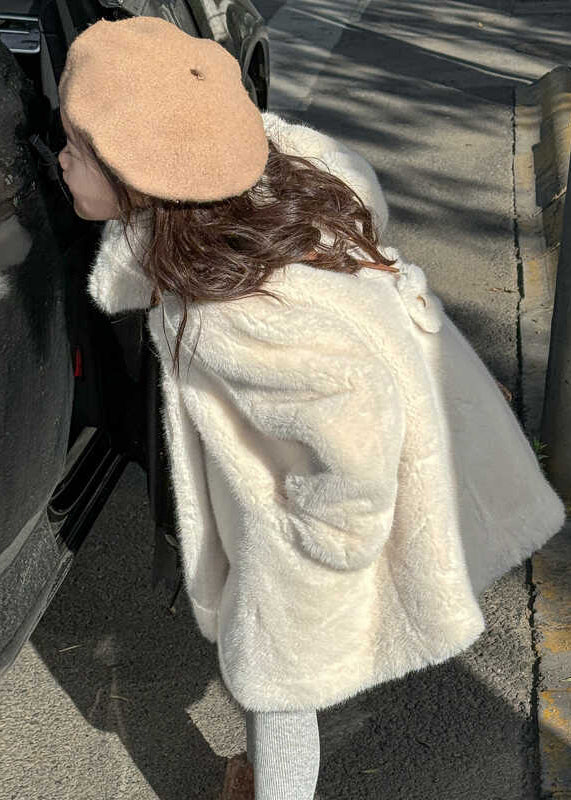 Fine White Stand Collar Pockets Coats Winter Tg018