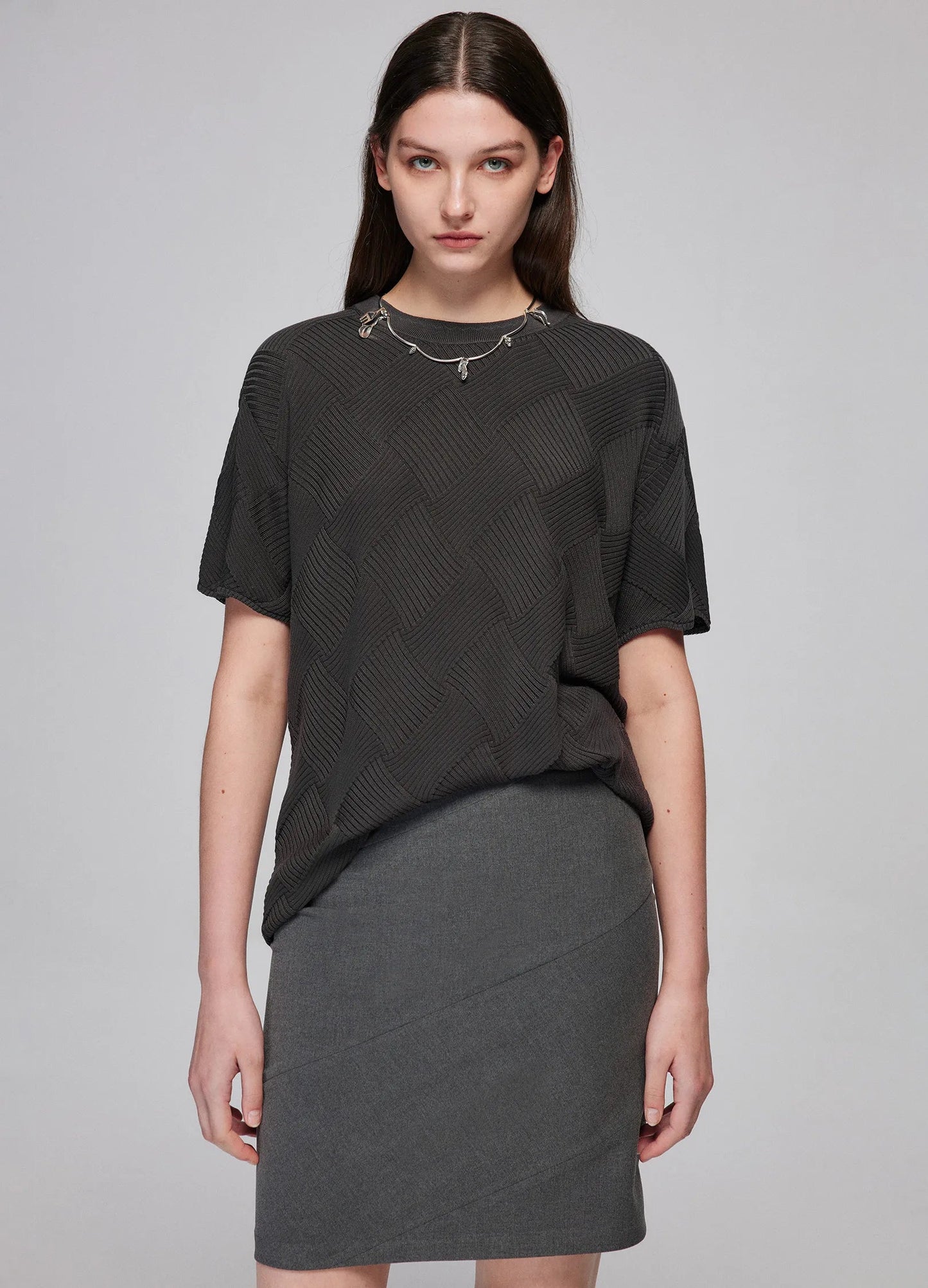 Charcoal Pencil Mini Skirt