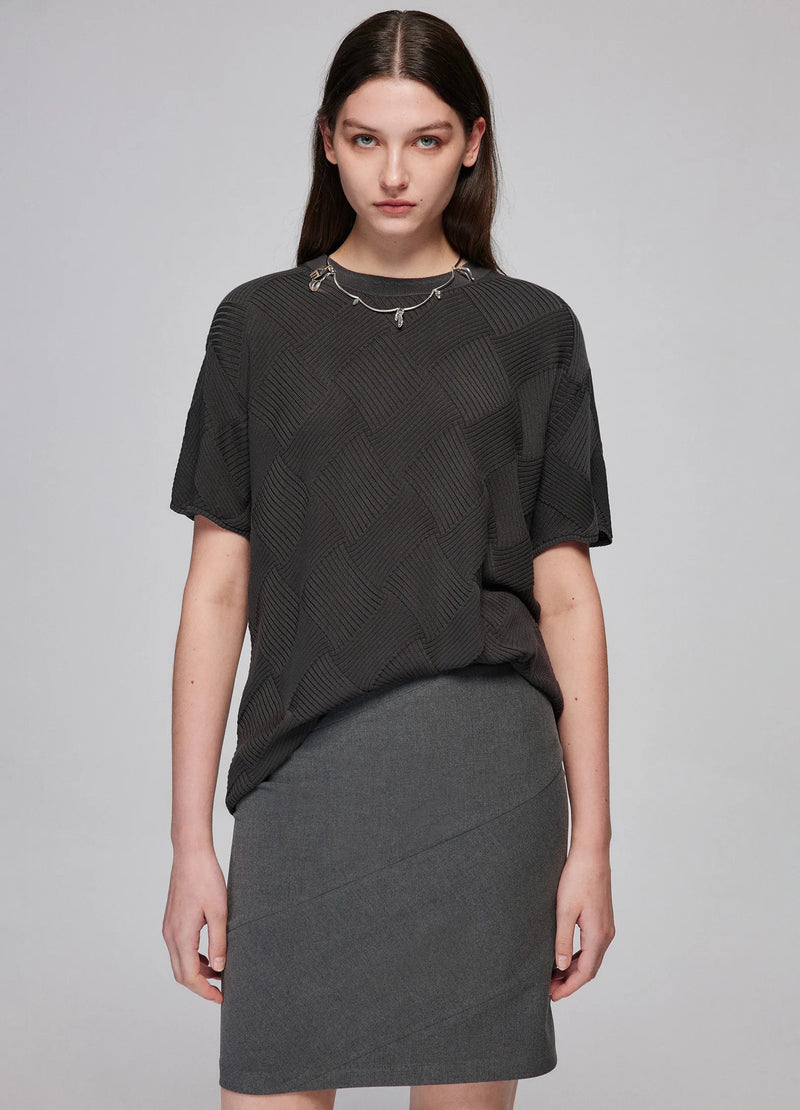 Charcoal Pencil Mini Skirt