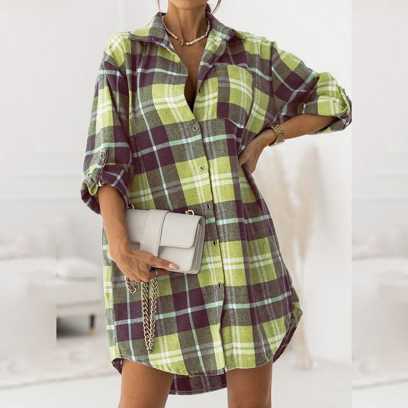 Retro Plaid Blouse