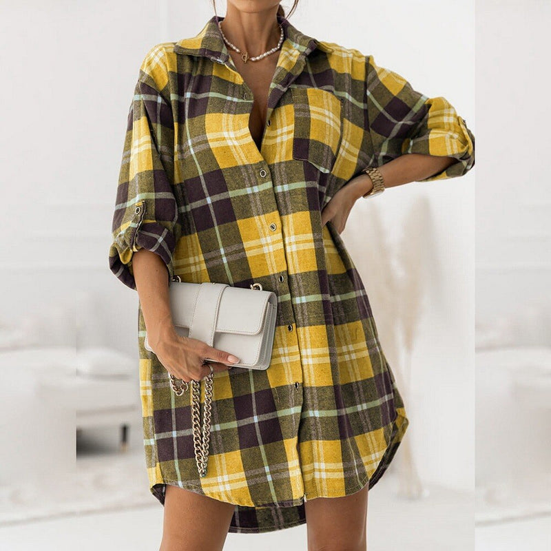 Retro Plaid Blouse