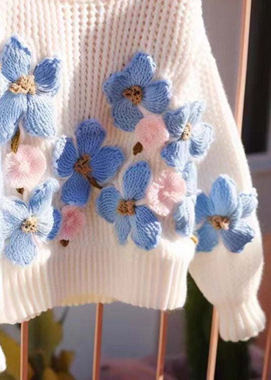 Blue O Neck Hollow Out Cozy Knit Sweaters Fall Qg018