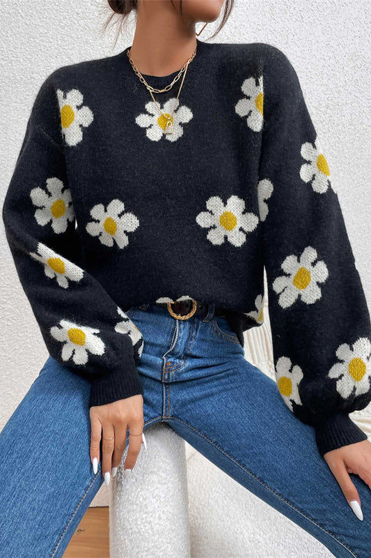Embroidery Crew Neck Sweater