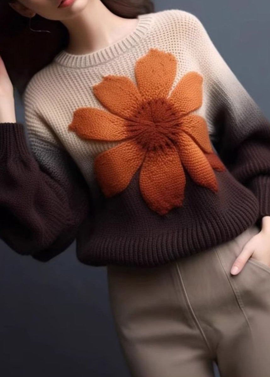 Gradient Color Cozy Knit Pullover Sweaters Winter Wx024