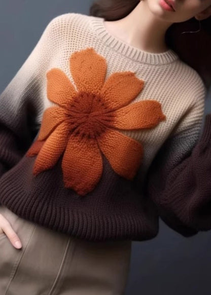 Gradient Color Cozy Knit Pullover Sweaters Winter Wx024