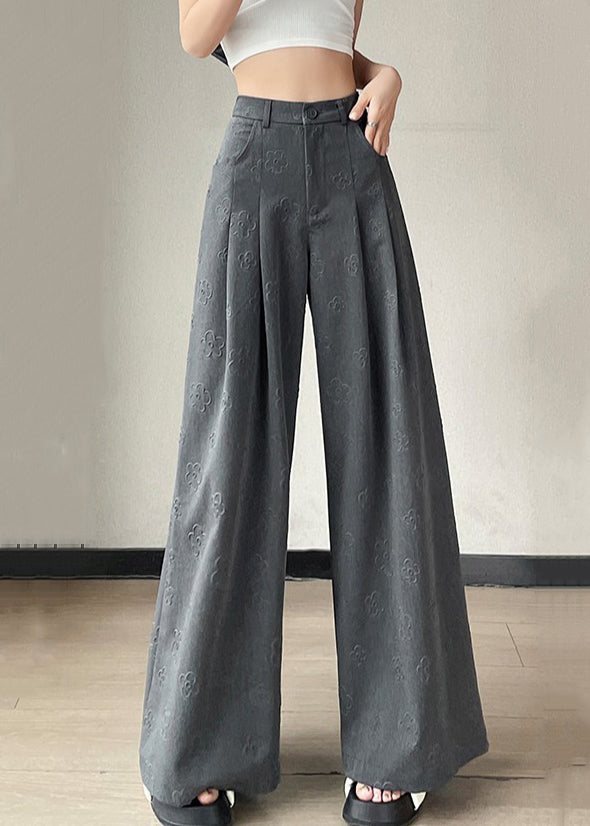 Grey Pockets High Waist Spandex Pants Summer Kk056