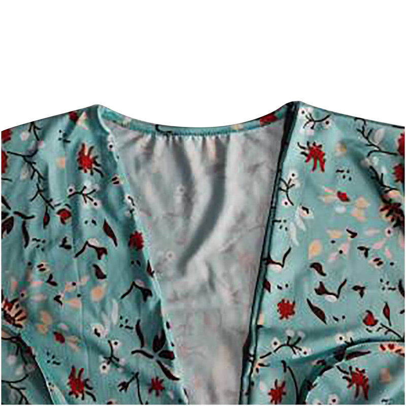 Print Tie Up Wrap Mini Dress