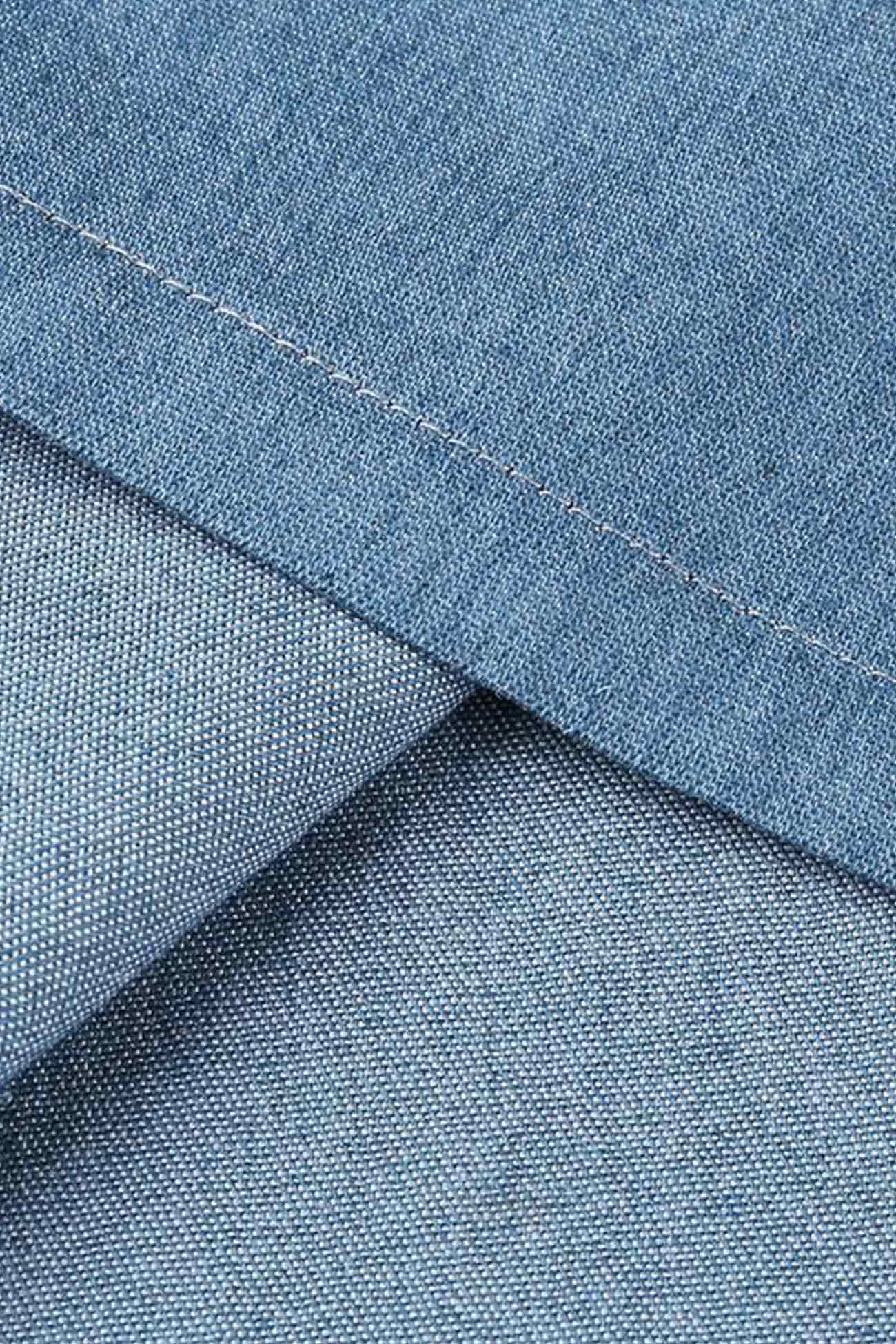 Ribbon Faux Denim Skirt