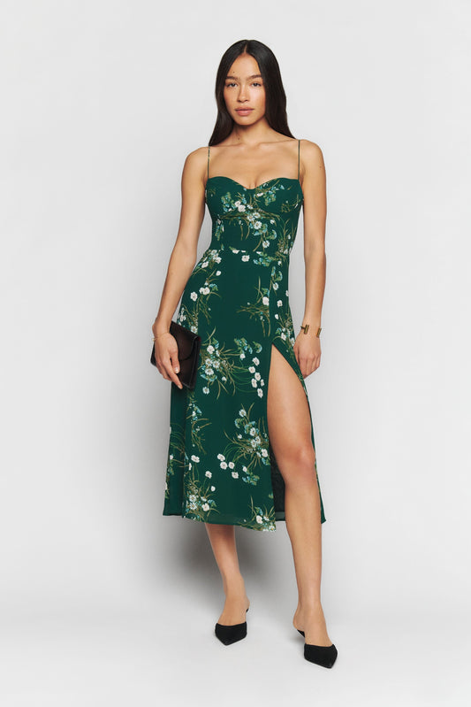 Cami Sleeveless Midi Dress Green