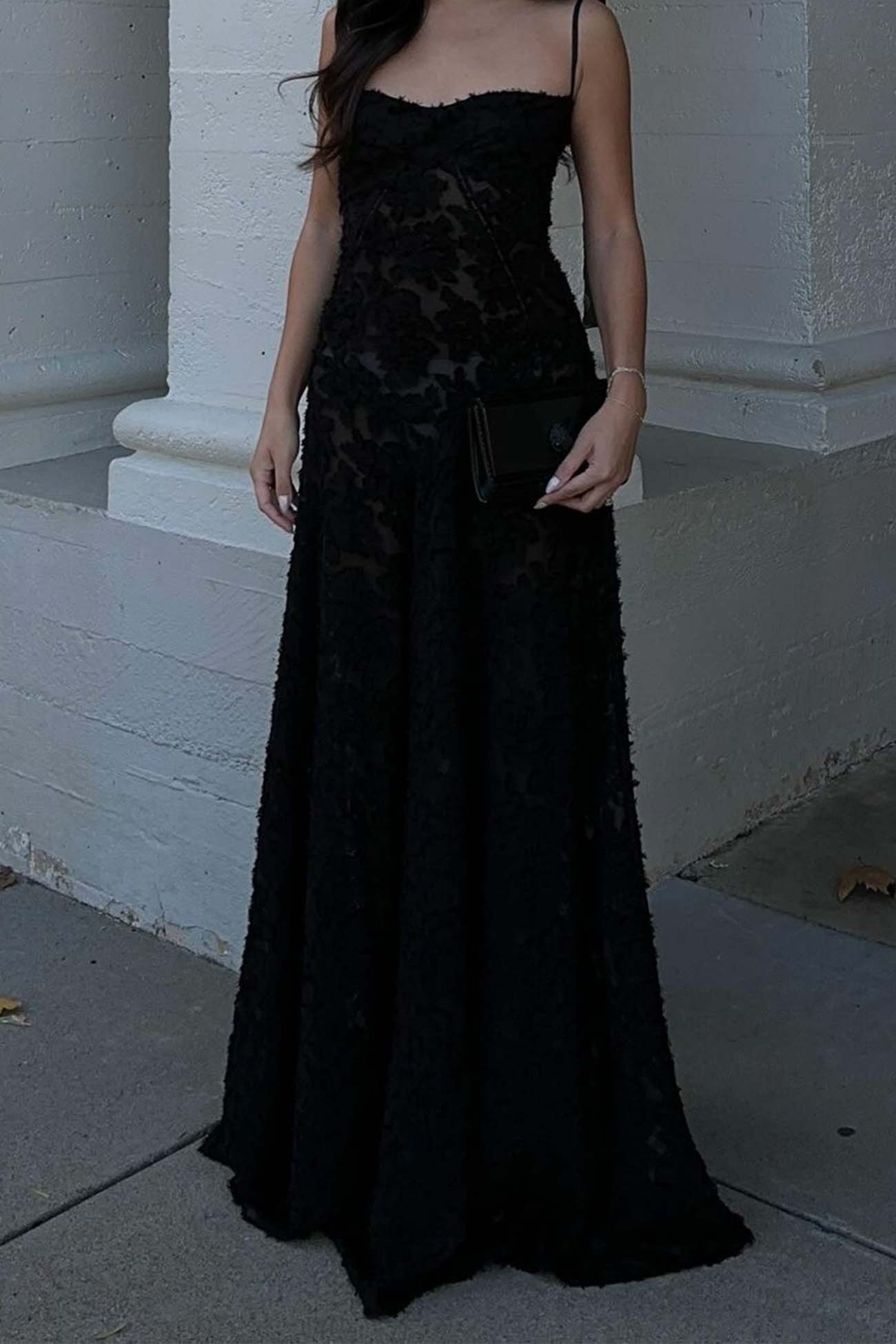 Jacquard Tassel Lace Up Maxi Dress