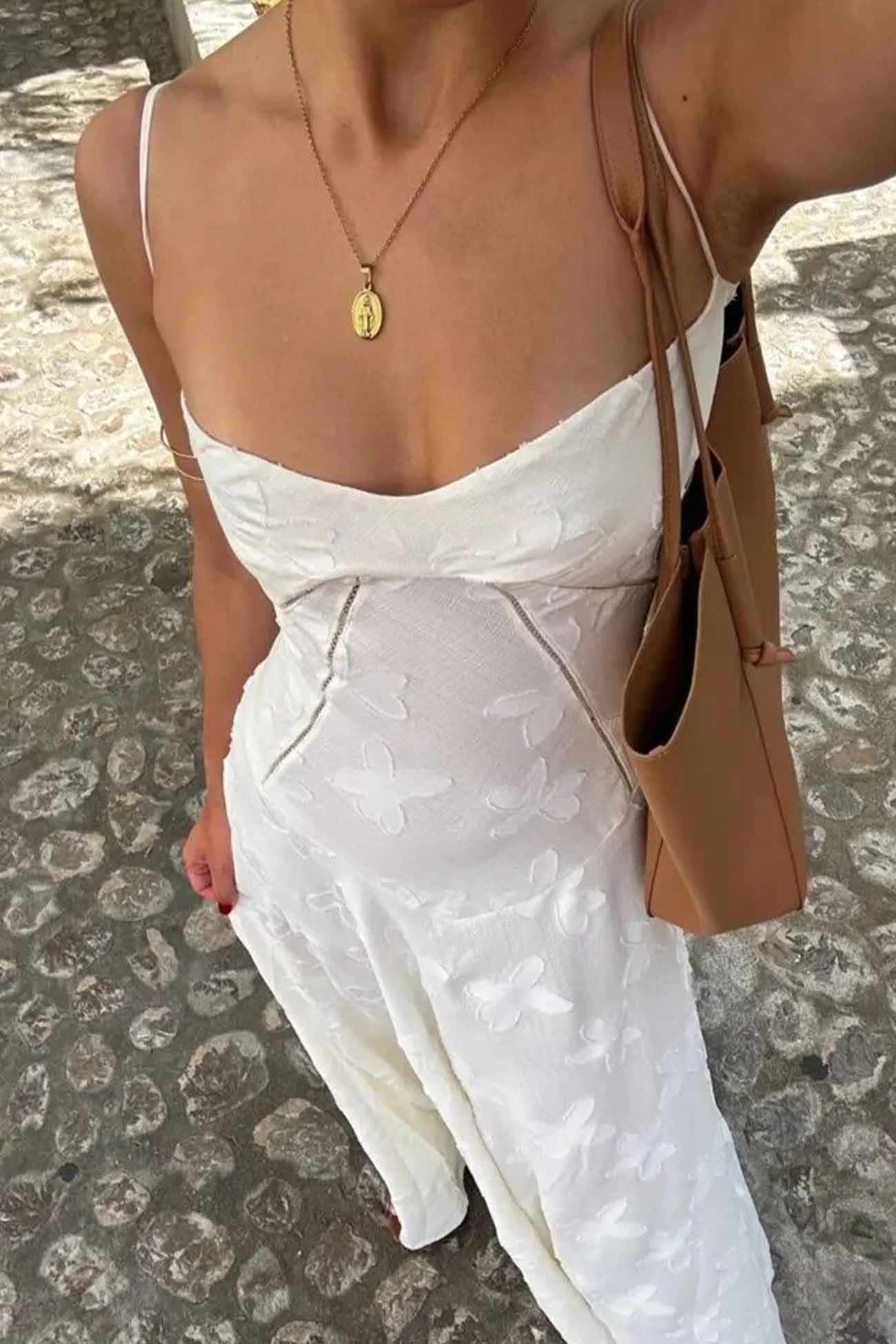 Jacquard Tassel Lace Up Maxi Dress