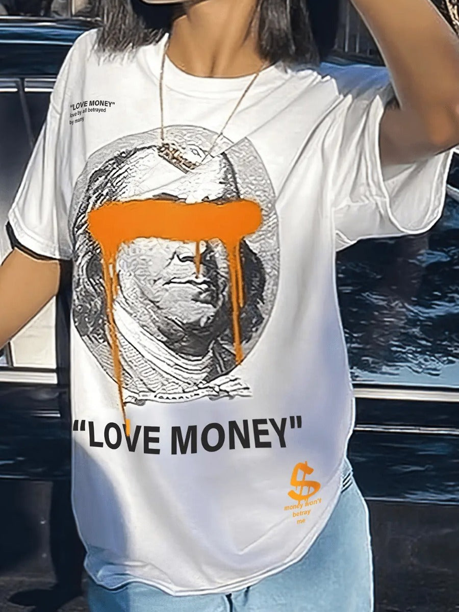 Figure Love Letter Print T-shirt Ar5078