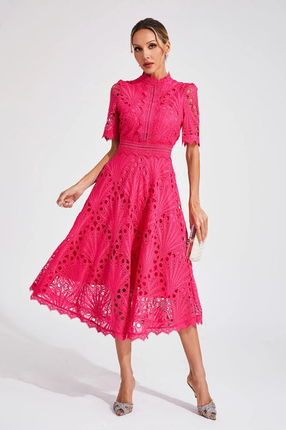 Hallie | Lace Midi Dress