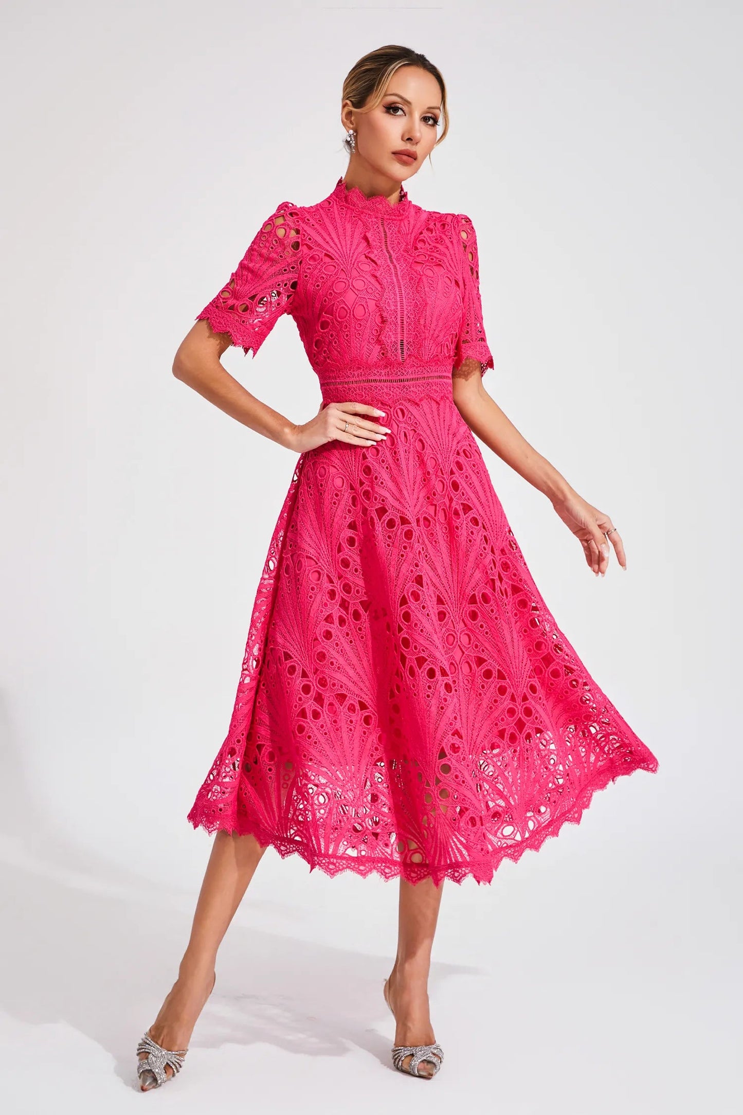 Hallie | Lace Midi Dress