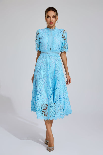 Freeman Blue Cut Out Midi Dress
