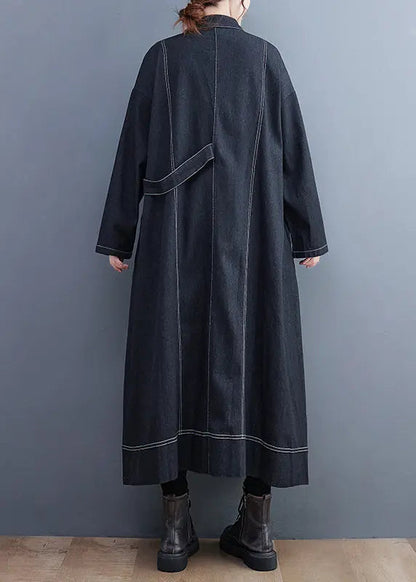 Denim Long Trench Coat