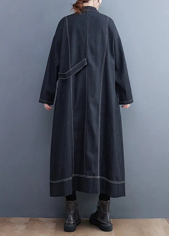 Denim Long Trench Coat