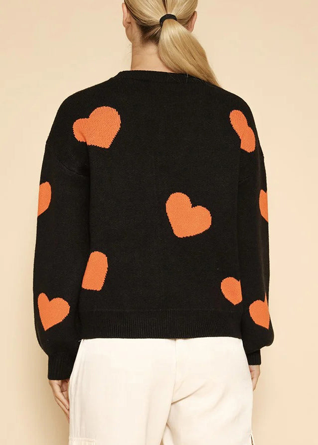 French Black O Neck Cozy Knit Sweaters Long Sleeve Ae1032