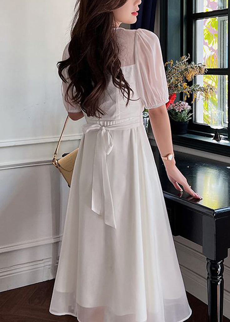 French Black V Neck Silk Long Dresses Summer Xx003