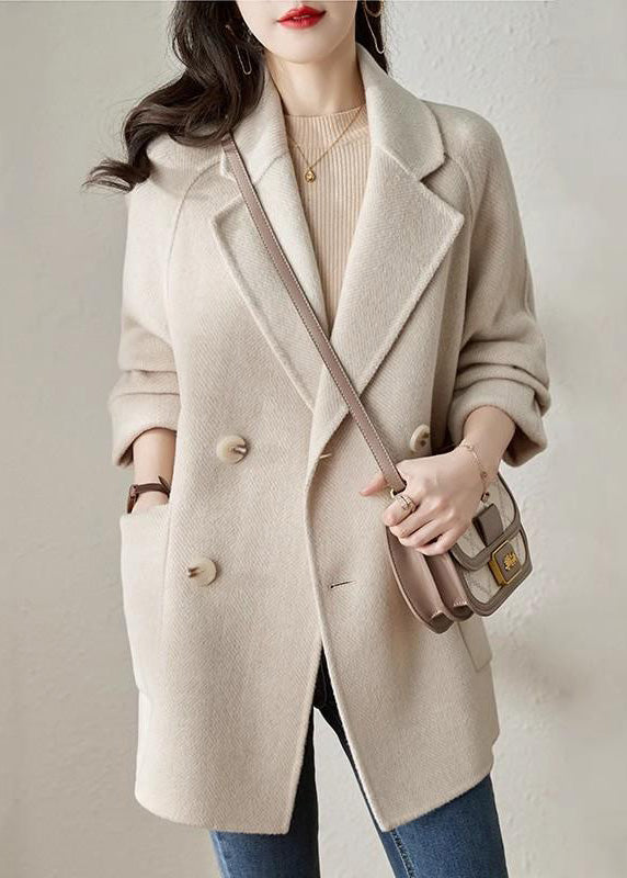 French Blue Notched Button Woolen Coat Spring Ty022