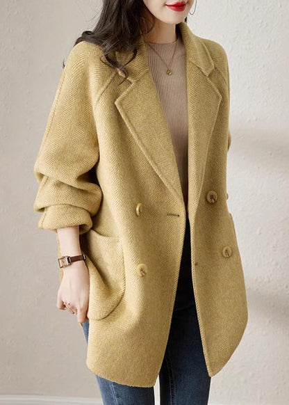French Blue Notched Button Woolen Coat Spring Ty022
