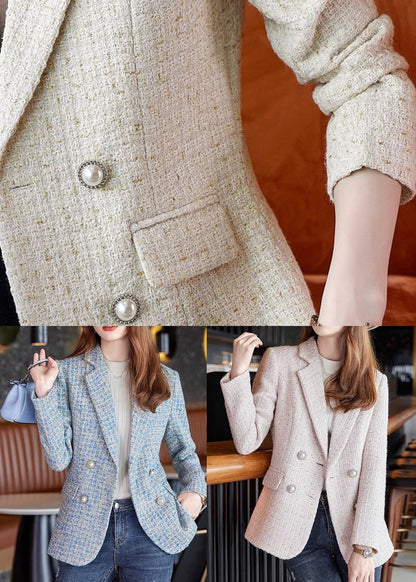 Classy Apricot Double Breast Woolen Coat Spring Yj038