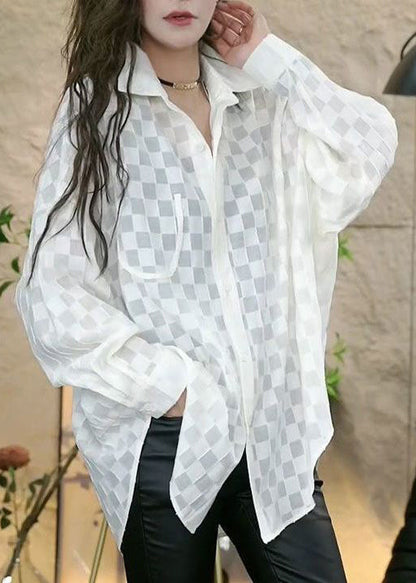 French Coffee Peter Pan Collar Button Cotton Blouses Long Sleeve Gh1056