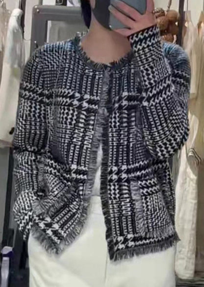 French Light Camel O-neck Tassel Woolen Cardigan Fall Wn031
