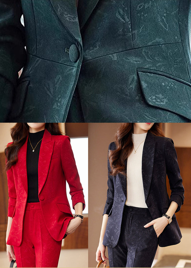 French Navy Peter Pan Collar Print Cotton Coats Spring Yj021