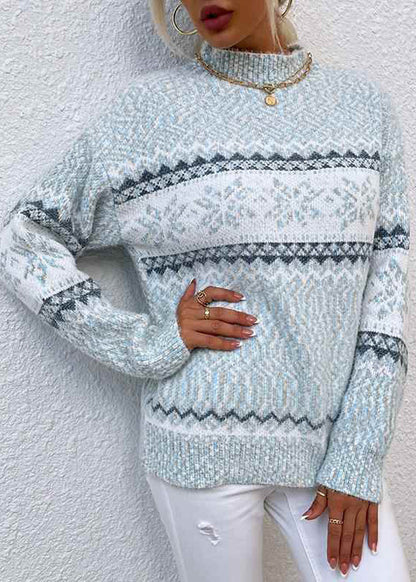 Pink Striped Knit Spring Cozy Sweaters French