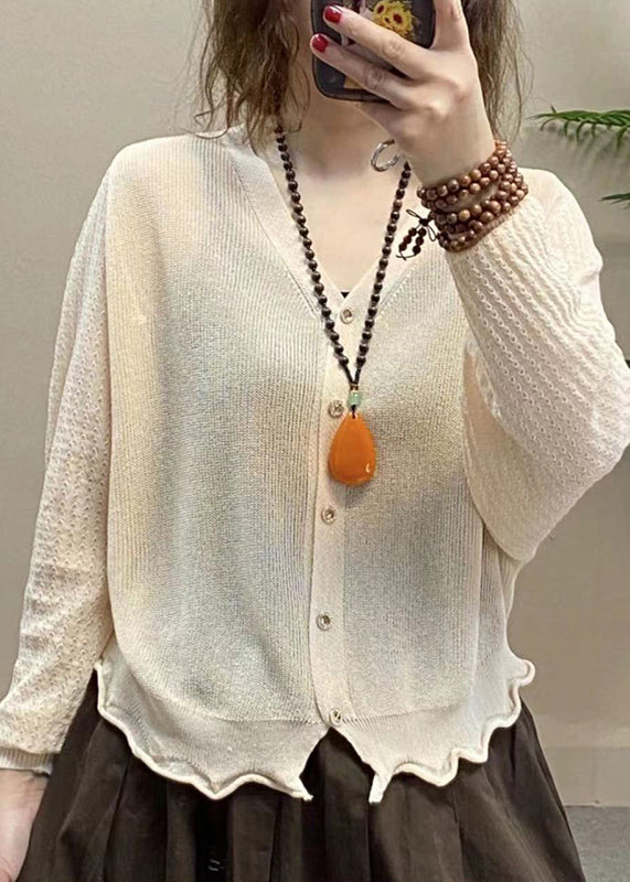 Simple Pink V Neck Button Ice Silk Upf 50+ Coat Summer Bv083
