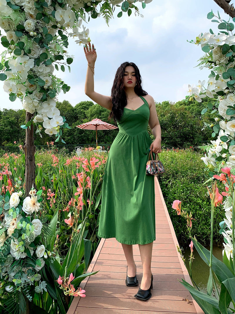 Classic French Halter Maxi Dress