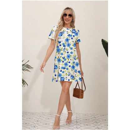 Summer Fresh Sweet Lace V-neck Waist Panel Midi Dresses