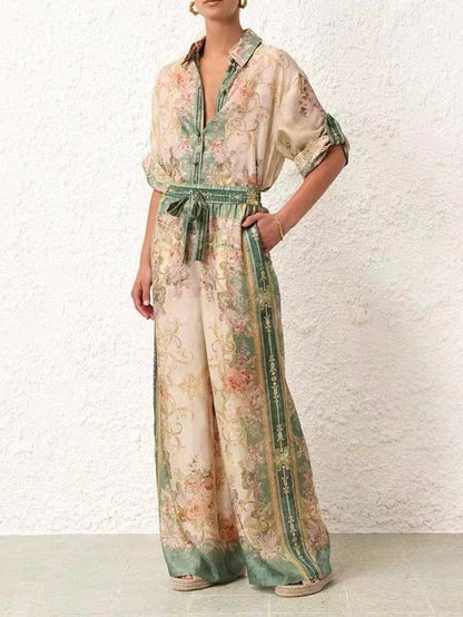 Print Shirt and Pant Coord Set
