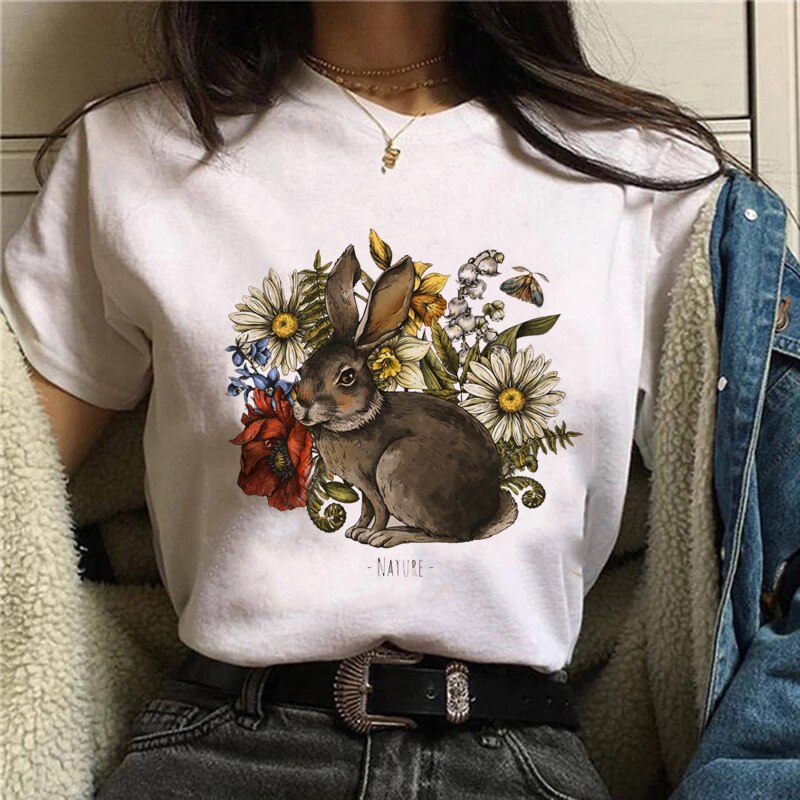 Funny Mushroom Print T-shirt Versatile Top T-shirt