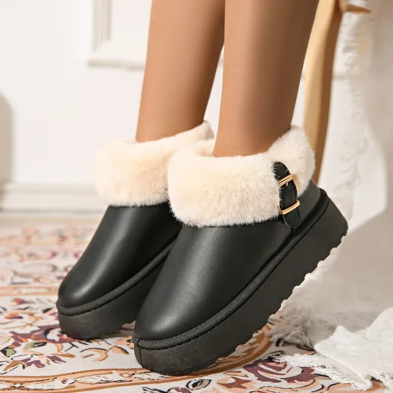 Furry Furry Shoes Newest Design Boots Winter Plush Warm Snow Boots Non-slip Thick Bottom Cotton Boot