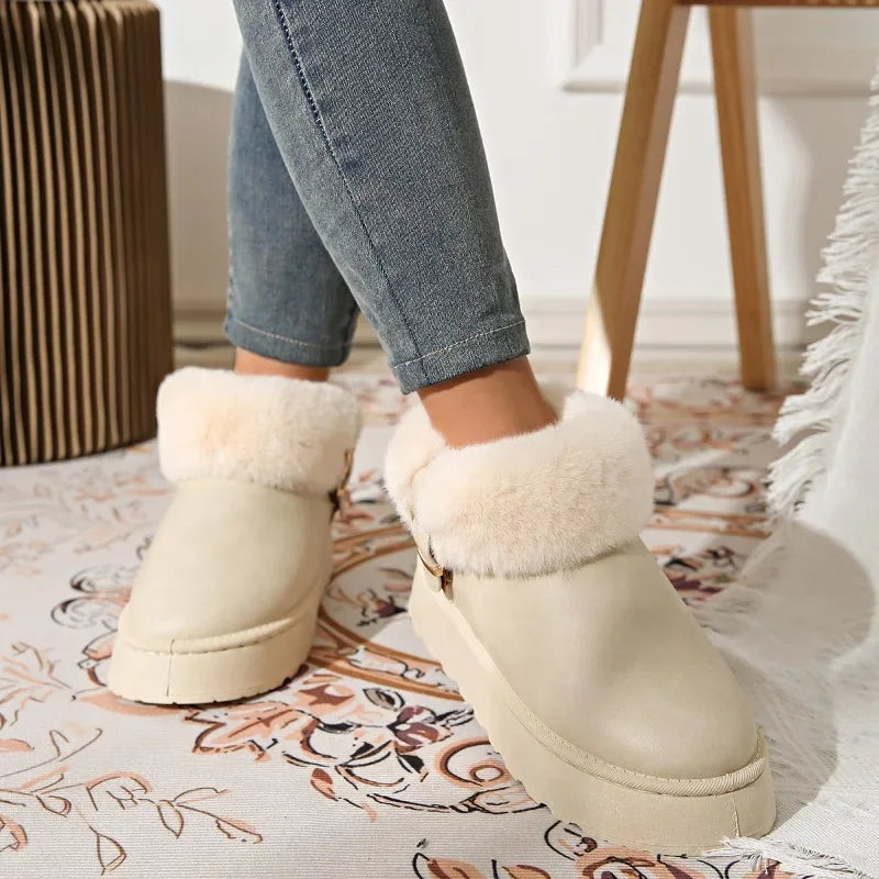 Furry Furry Shoes Newest Design Boots Winter Plush Warm Snow Boots Non-slip Thick Bottom Cotton Boot